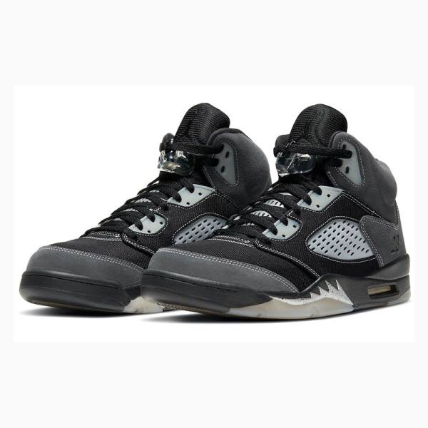 Black / Grey Nike Retro Anthracite Basketball Shoes Men's Air Jordan 5 | JD-736PB