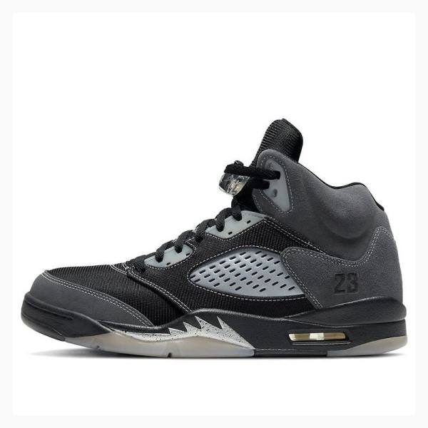 Black / Grey Nike Retro Anthracite Basketball Shoes Men\'s Air Jordan 5 | JD-736PB