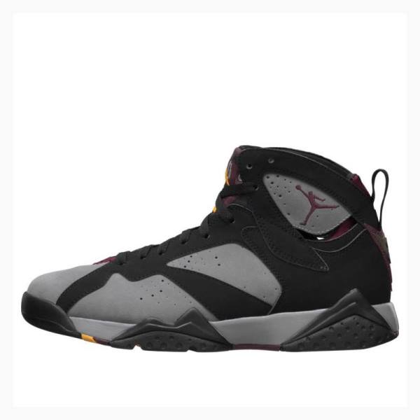 Black / Grey Nike Retro \'Bordeaux\' 2011 Lt Graphite-Bordeaux Basketball Shoes Men\'s Air Jordan 7 | JD-349GS