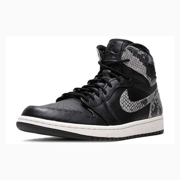 Black / Grey Nike Retro HI PRM Snake - Phantom Basketball Shoes Women's Air Jordan 1 | JD-038SW