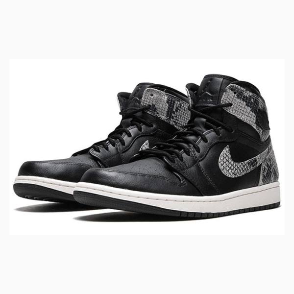 Black / Grey Nike Retro HI PRM Snake - Phantom Basketball Shoes Women's Air Jordan 1 | JD-038SW