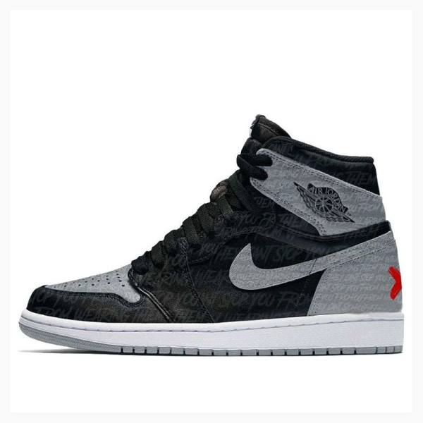 Black / Grey Nike Retro High OG Rebellionaire Basketball Shoes Men\'s Air Jordan 1 | JD-819QH