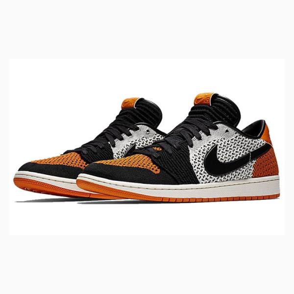 Black / Grey / Orange Nike Retro Low Flyknit Shattered Backboard Sneakers Men's Air Jordan 1 | JD-806QF