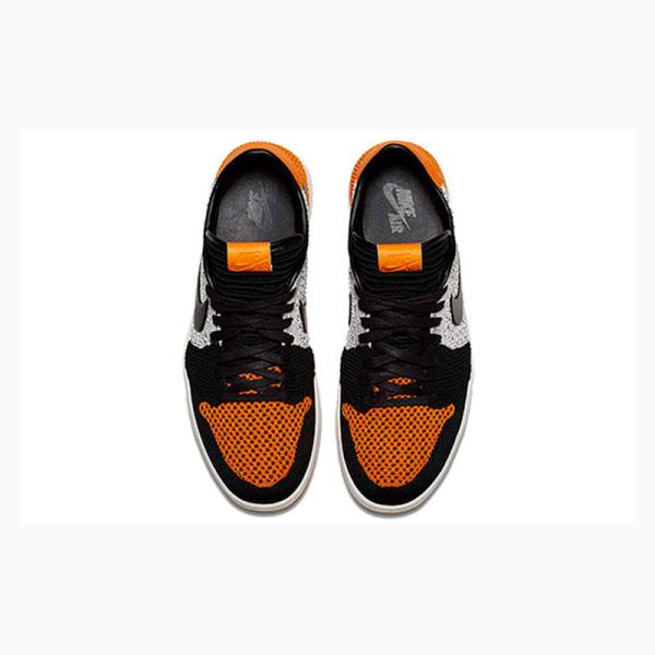 Black / Grey / Orange Nike Retro Low Flyknit Shattered Backboard Sneakers Men's Air Jordan 1 | JD-806QF