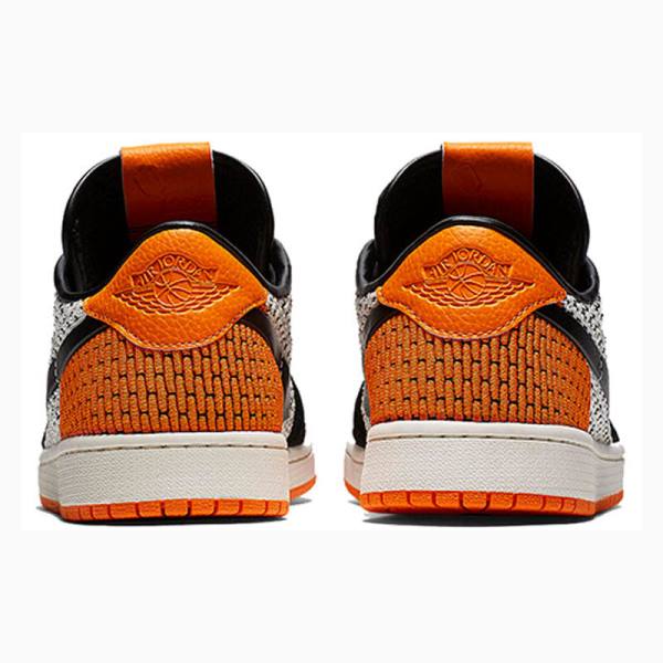 Black / Grey / Orange Nike Retro Low Flyknit Shattered Backboard Sneakers Men's Air Jordan 1 | JD-806QF