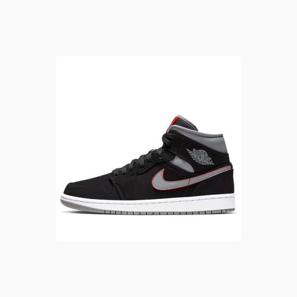 Black / Grey / Red Nike Mid Gym Basketball Shoes Men\'s Air Jordan 1 | JD-950LI