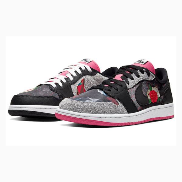 Black / Grey / Rose Nike Low OG CNY Chine New Year Sneakers Men's Air Jordan 1 | JD-239HO