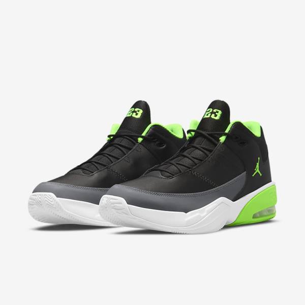 Black / Grey / White / Green Nike Max Aura 3 Basketball Shoes Men's Air Jordan | NK739NMI