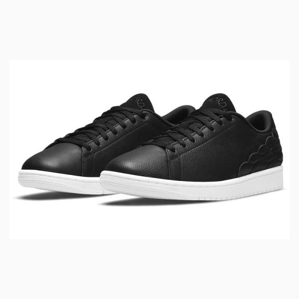 Black Nike Centre Court Basketball Shoes Men's Air Jordan 1 | JD-341PD