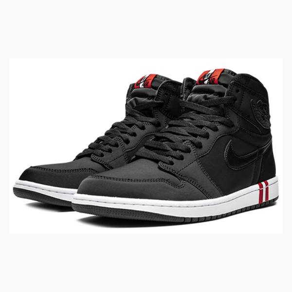 Black Nike High Retro PSG - Paris Saint Germain Basketball Shoes Men's Air Jordan 1 | JD-327IZ