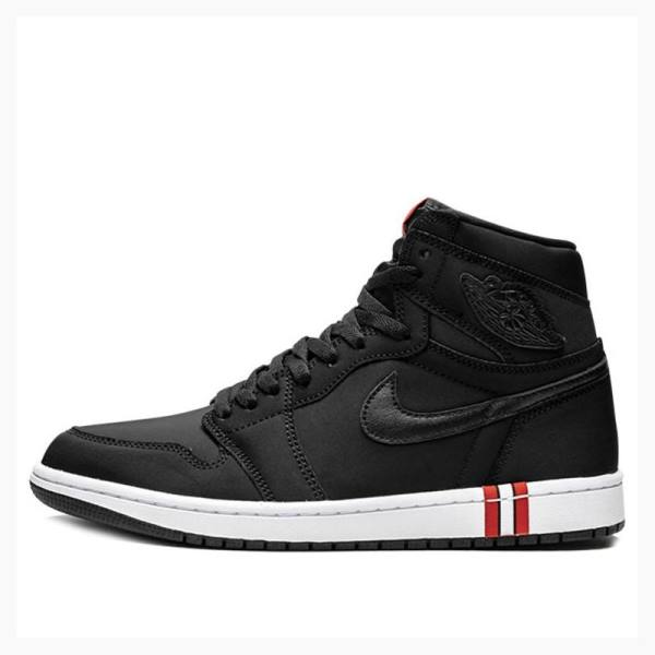 Black Nike High Retro PSG - Paris Saint Germain Basketball Shoes Men\'s Air Jordan 1 | JD-327IZ