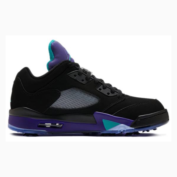 Black Nike Low Golf Grape Sneakers Men's Air Jordan 5 | JD-367ON