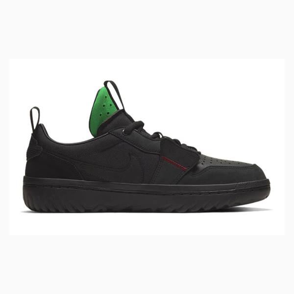 Black Nike Low React Fearless Sneakers Men's Air Jordan 1 | JD-654BO