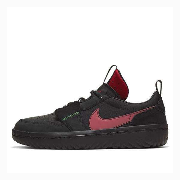 Black Nike Low React Fearless Sneakers Men\'s Air Jordan 1 | JD-654BO