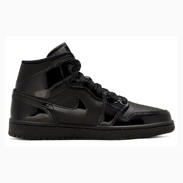 Black Nike Mid Basketball Shoes Women's Air Jordan 1 | JD-527JT