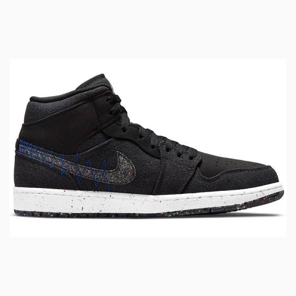 Black Nike Mid Crater Racer Basketball Shoes Men's Air Jordan 1 | JD-435FW