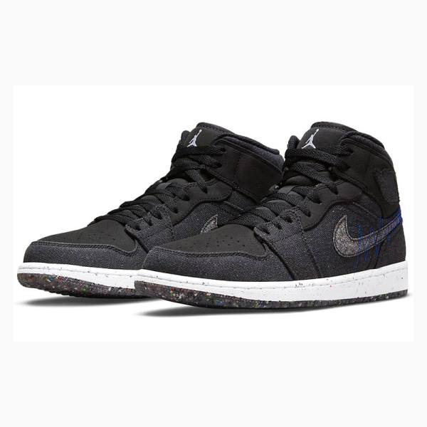 Black Nike Mid Crater Racer Basketball Shoes Men's Air Jordan 1 | JD-435FW