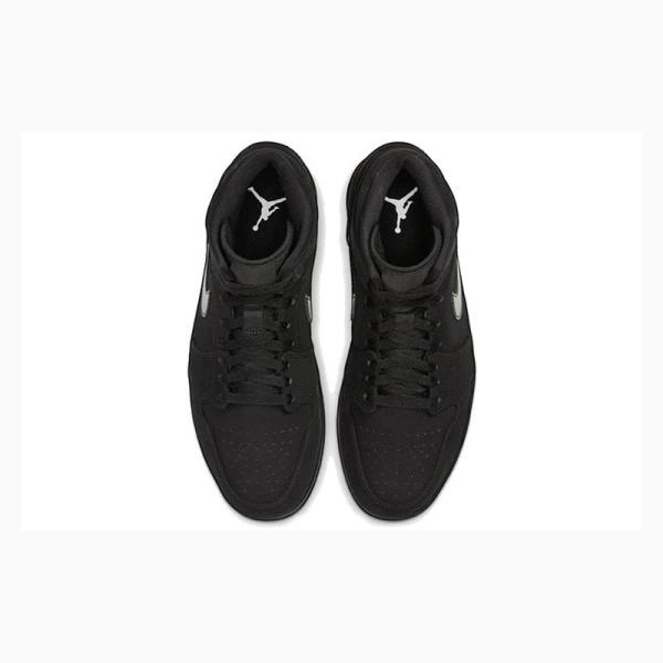 Black Nike Mid Triple Basketball Shoes Men's Air Jordan 1 | JD-528KG