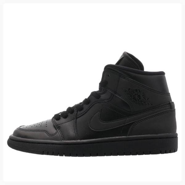 Black Nike Mid Triple Basketball Shoes Women\'s Air Jordan 1 | JD-213RQ