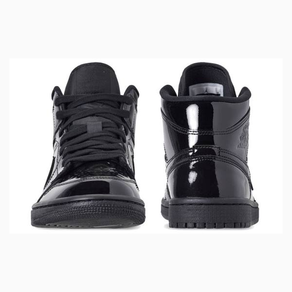 Black Nike Mid Triple Patent Basketball Shoes Women's Air Jordan 1 | JD-796GY