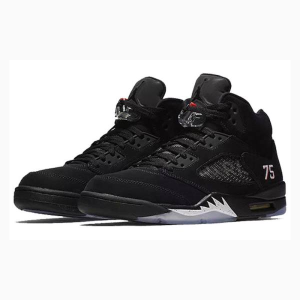 Black Nike Retro BCFC PSG Paris Saint-Germain Basketball Shoes Men's Air Jordan 5 | JD-984IW