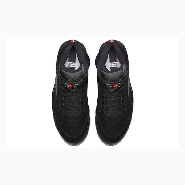 Black Nike Retro BCFC PSG Paris Saint-Germain Basketball Shoes Men's Air Jordan 5 | JD-984IW