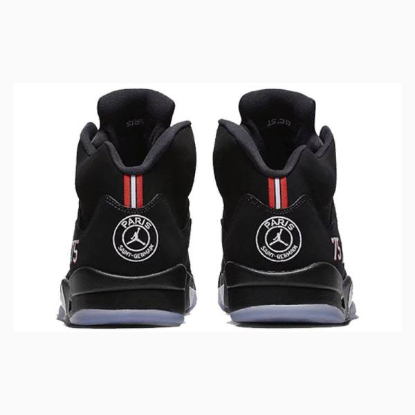 Black Nike Retro BCFC PSG Paris Saint-Germain Basketball Shoes Men's Air Jordan 5 | JD-984IW