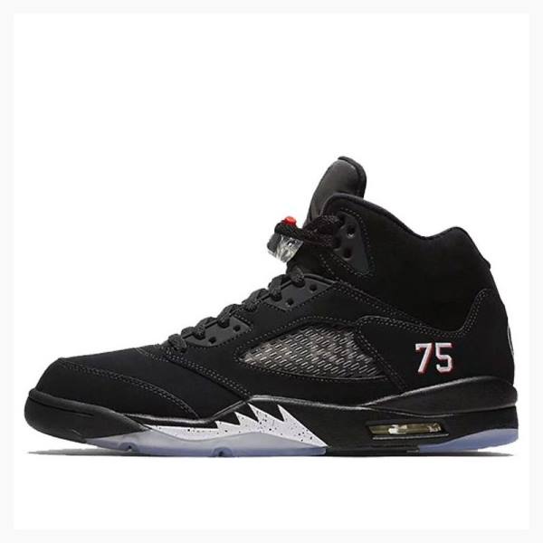 Black Nike Retro BCFC PSG Paris Saint-Germain Basketball Shoes Men\'s Air Jordan 5 | JD-984IW