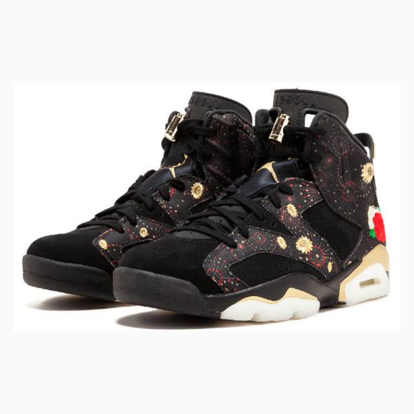 Black Nike Retro CNY Chinese New Year Basketball Shoes Men's Air Jordan 6 | JD-912TD