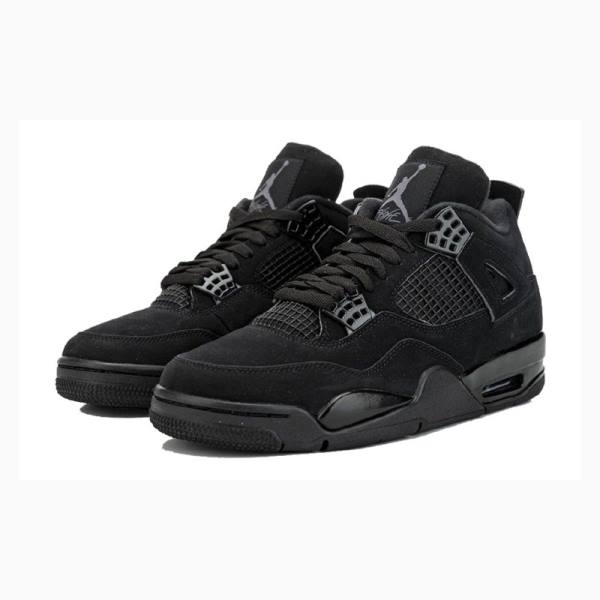 Black Nike Retro Cat Basketball Shoes Men's Air Jordan 4 | JD-526IK