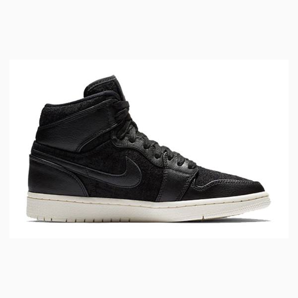 Black Nike Retro HI PRM Sail Basketball Shoes Women's Air Jordan 1 | JD-329WV