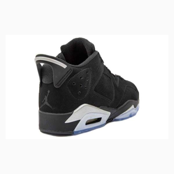 Black Nike Retro Low Metallic Silver Sneakers Men's Air Jordan 6 | JD-421GK