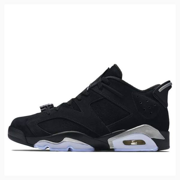 Black Nike Retro Low Metallic Silver Sneakers Men\'s Air Jordan 6 | JD-421GK