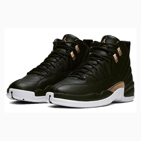 Black Nike Retro Metallic Basketball Shoes Women's Air Jordan 12 | JD-978QL