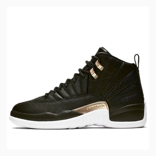 Black Nike Retro Metallic Basketball Shoes Women\'s Air Jordan 12 | JD-978QL