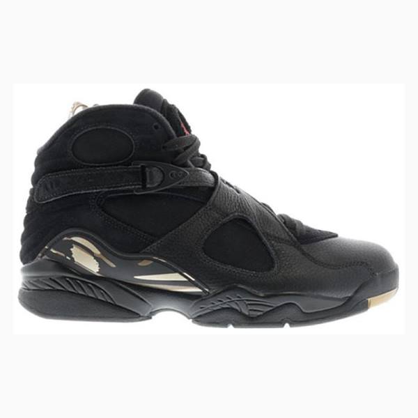 Black Nike Retro OVO Metallic Basketball Shoes Men's Air Jordan 8 | JD-938BQ