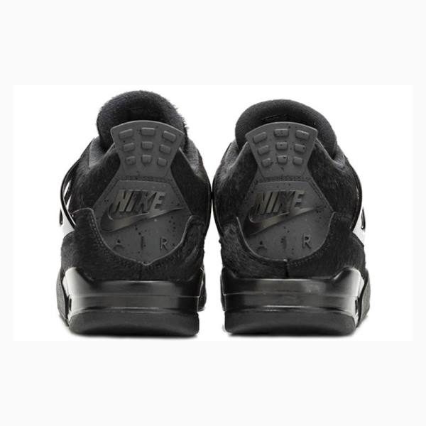 Black Nike Retro Pony Hair Basketball Shoes Women's Air Jordan 4 | JD-325UH