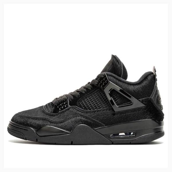 Black Nike Retro Pony Hair Basketball Shoes Women\'s Air Jordan 4 | JD-325UH