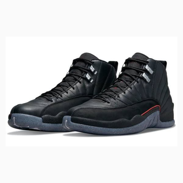 Black Nike Retro Utility Grind Basketball Shoes Men's Air Jordan 12 | JD-789BW