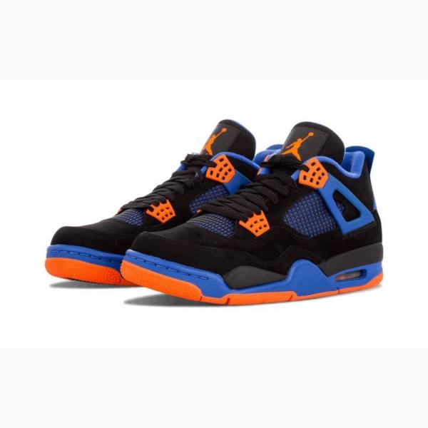 Black / Orange / Blue Nike Retro Cavs Basketball Shoes Men's Air Jordan 4 | JD-152EG