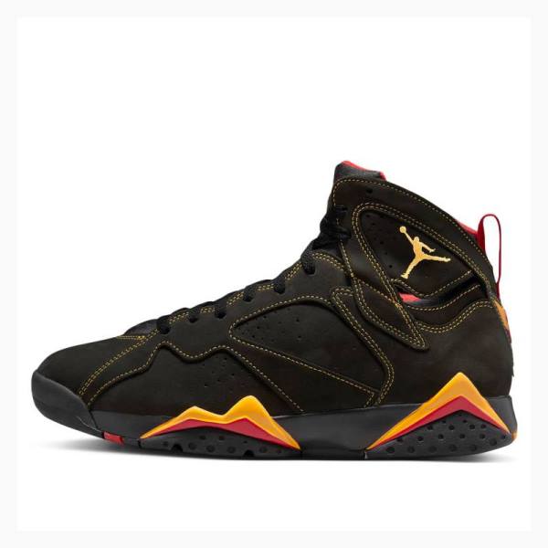 Black / Orange Nike Retro Citrus Basketball Shoes Men\'s Air Jordan 7 | JD-067RY