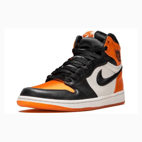 Black / Orange Nike Retro HI OG SL Satin - Shattered Backboard Basketball Shoes Women's Air Jordan 1 | JD-873KZ