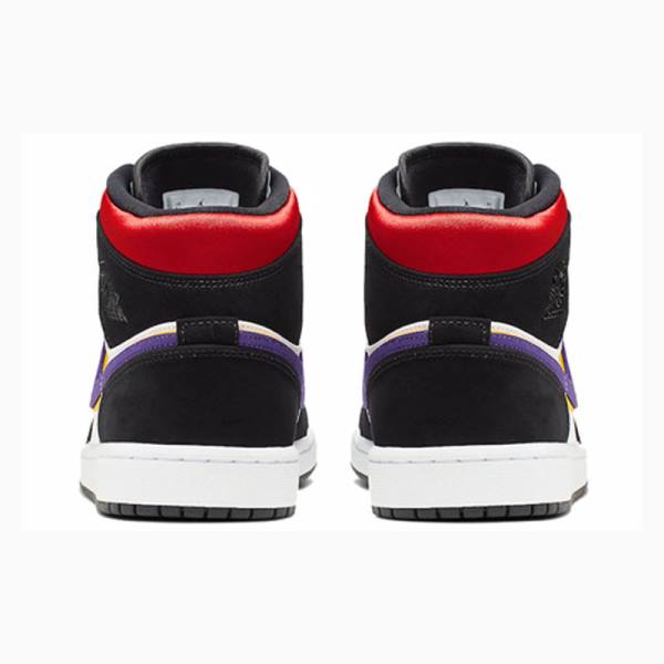 Black / Purple / Blue Nike Mid SE Rivals Basketball Shoes Men's Air Jordan 1 | JD-615YW