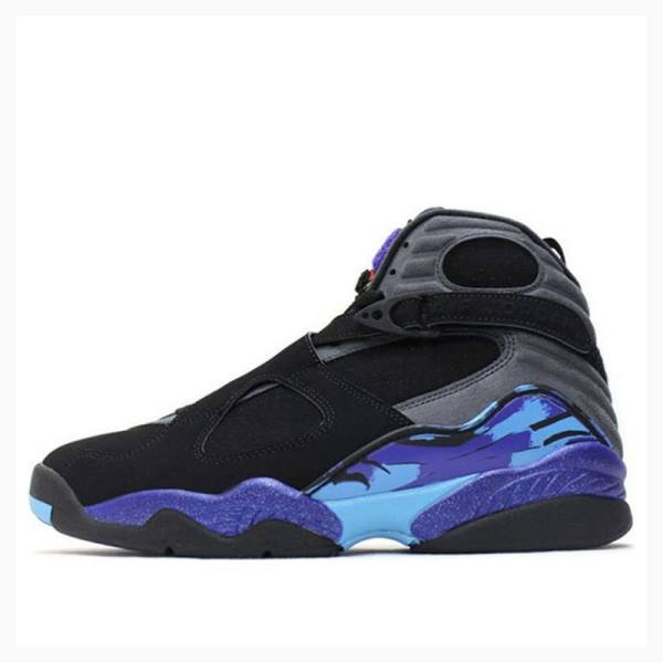 Black / Purple / Blue Nike Retro Aqua Basketball Shoes Men\'s Air Jordan 8 | JD-703RA