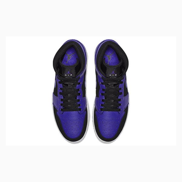 Black / Purple Nike Mid Basketball Shoes Men's Air Jordan 1 | JD-120LP