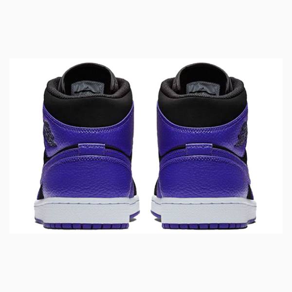 Black / Purple Nike Mid Basketball Shoes Men's Air Jordan 1 | JD-120LP