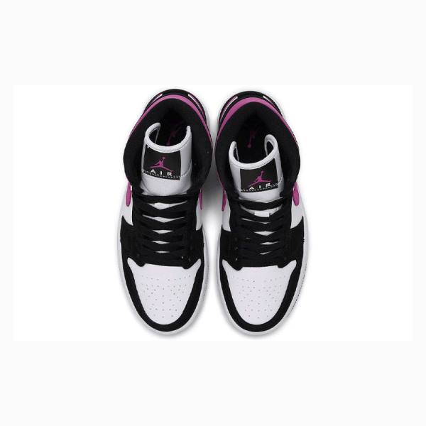 Black / Purple Nike Mid Magenta Basketball Shoes Women's Air Jordan 1 | JD-791LG