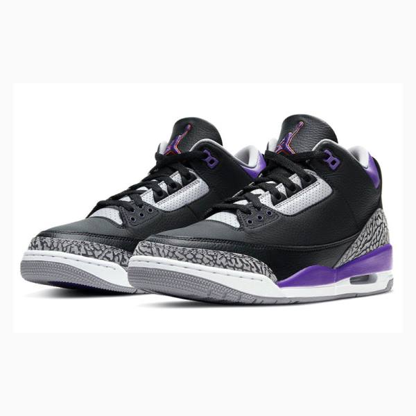 Black / Purple Nike Retro Basketball Shoes Men's Air Jordan 3 | JD-423UC