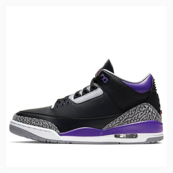 Black / Purple Nike Retro Basketball Shoes Men\'s Air Jordan 3 | JD-423UC