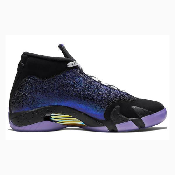 Black / Purple Nike Retro DB 'Doernbecher' 2019 Basketball Shoes Men's Air Jordan 14 | JD-256UF